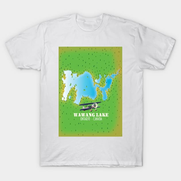 Wawang Lake Ontario Canada lake map T-Shirt by nickemporium1